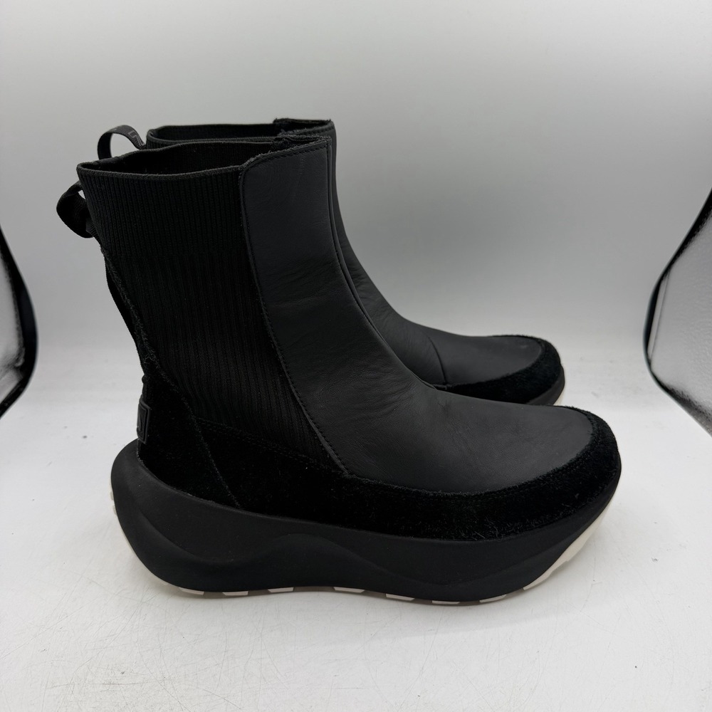 The North Face Halseigh Boots Womens Sz 10 Black Waterproof Leather Snow Pull On